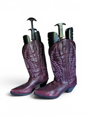 Laredo Women's Burgundy Western Embroidered Heeled Boots